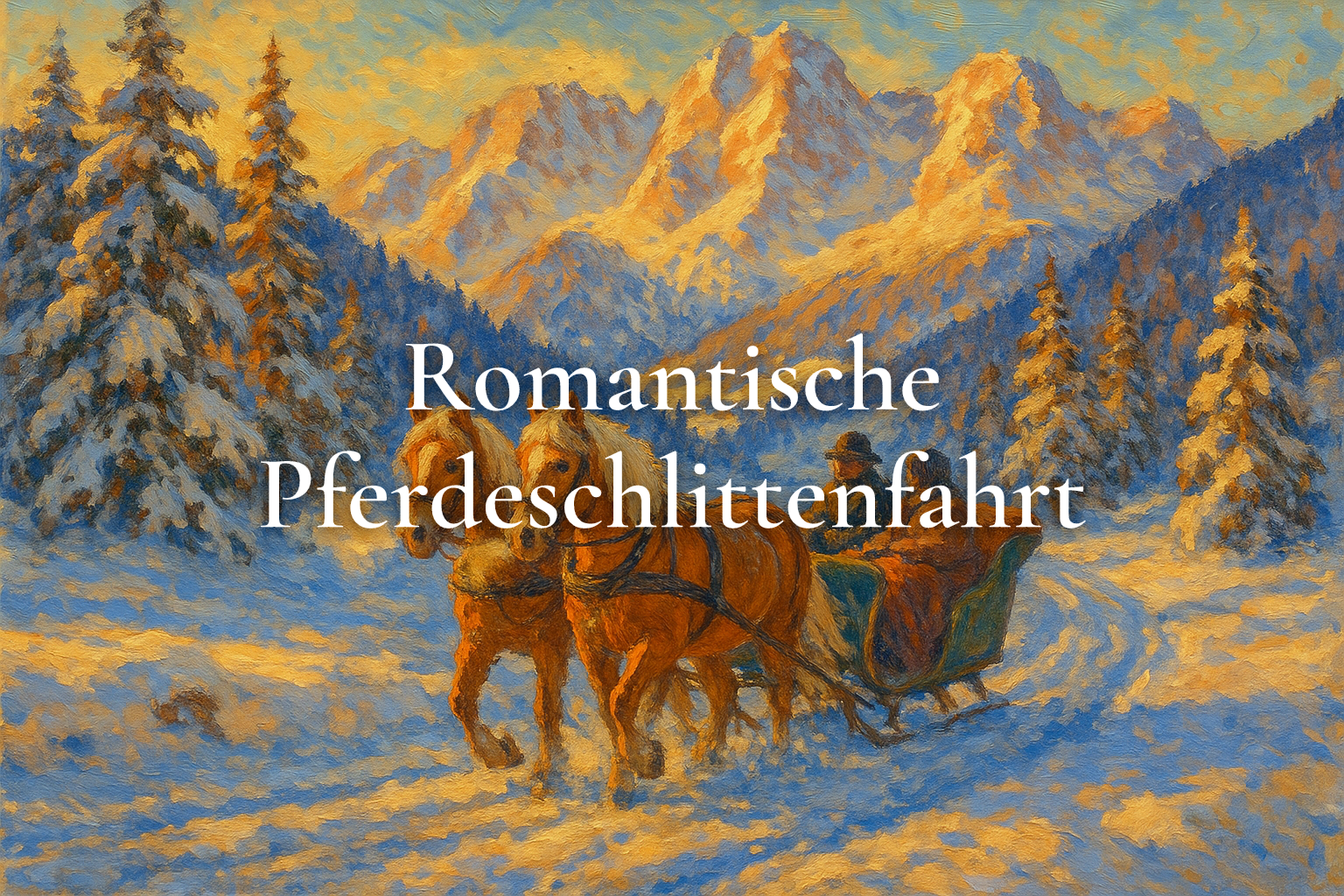 Romantische Pferdeschlittenfahrt