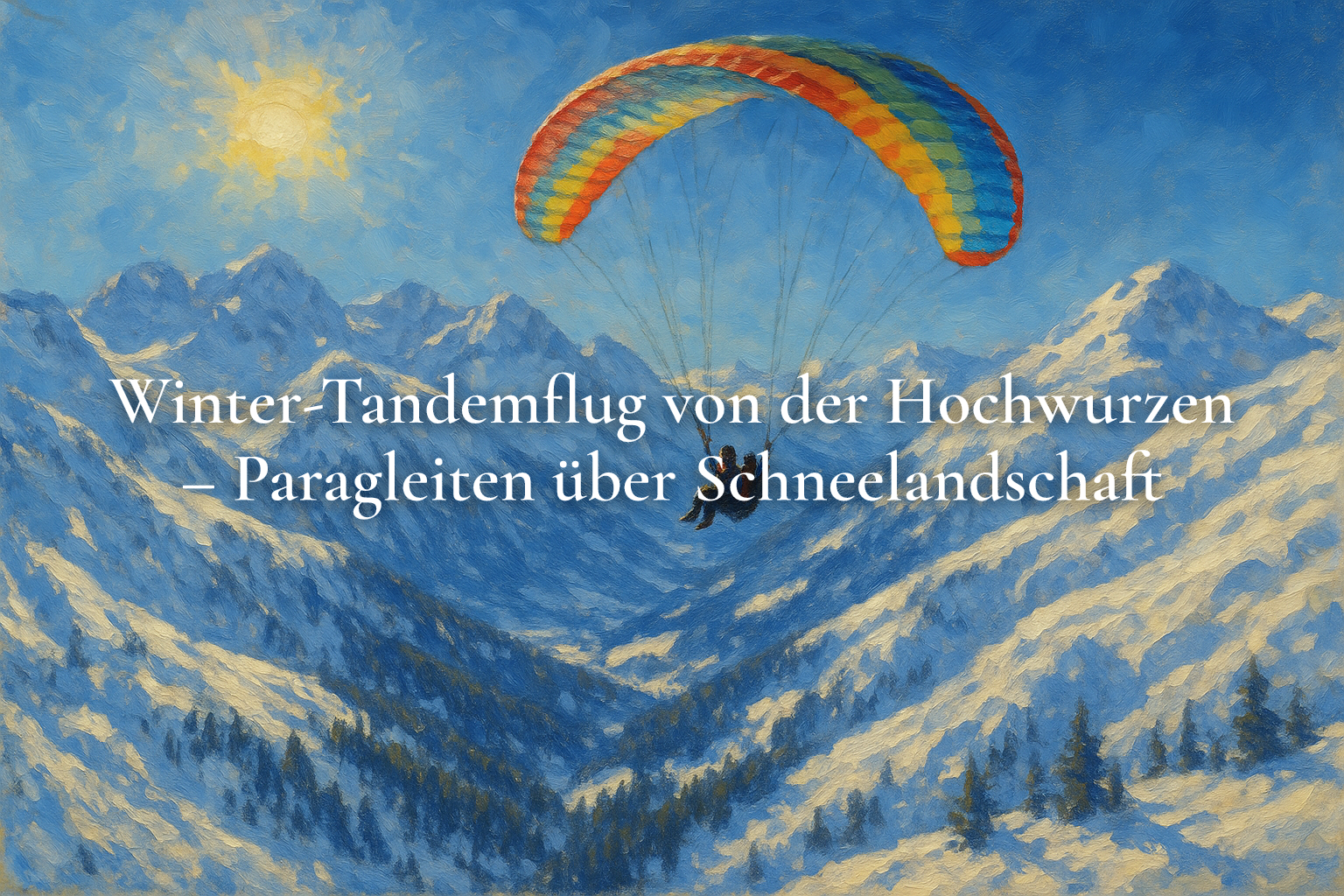 Winter-Tandemflug von der Hochwurzen – Paragleiten über Schneelandschaft